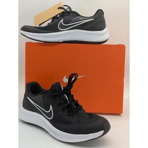 Kids Size 7Y / Women's 8.5 - Nike Star Runner 3 Black White Running Shoes New